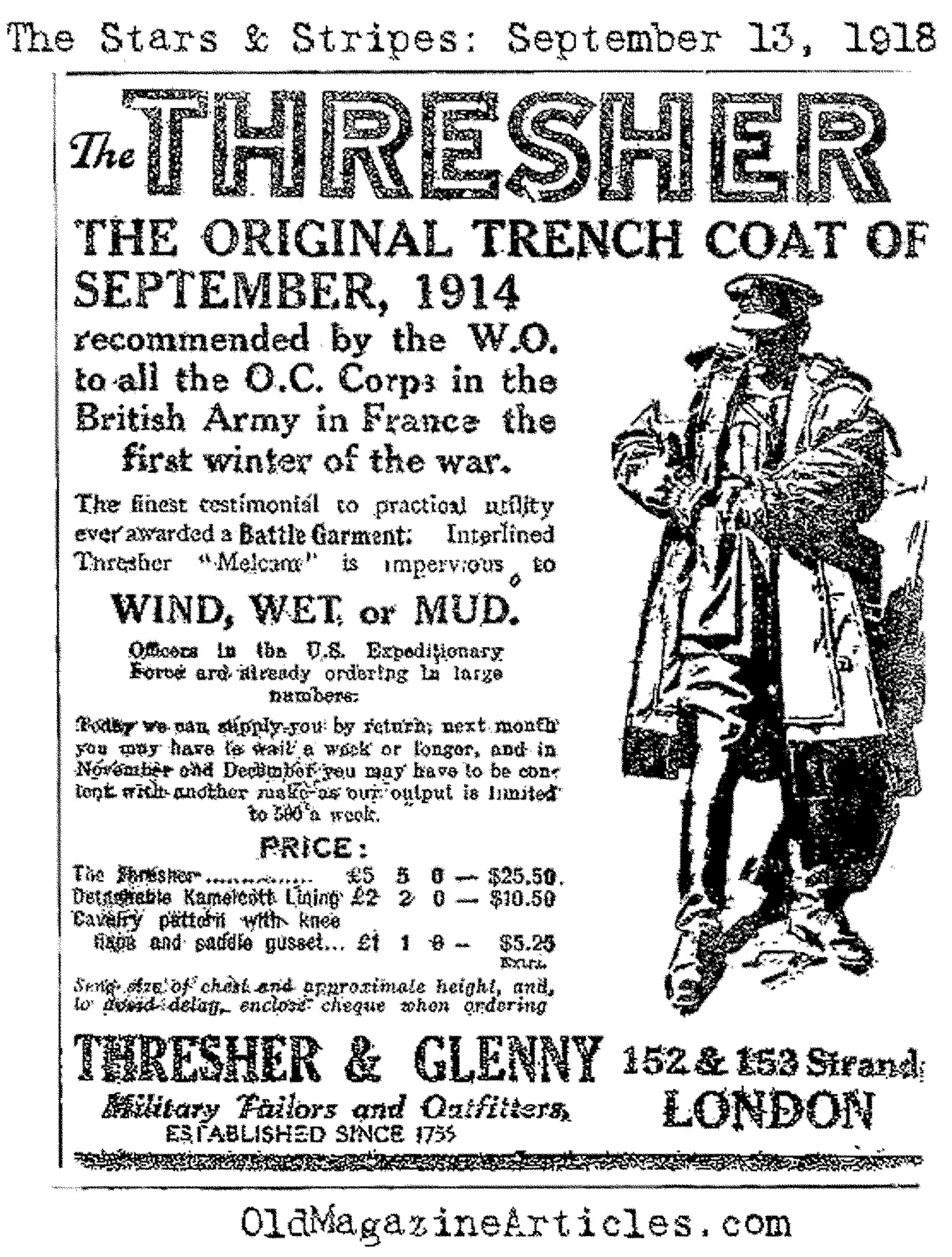 A Trench Coat by Thresher  and Glenny   (The Stars and Stripes, 1918)